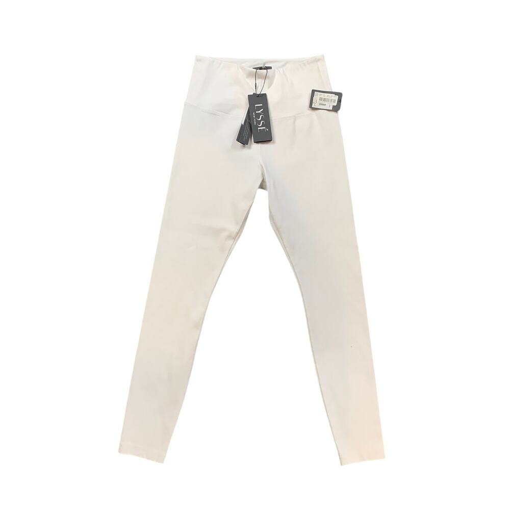 Lysse Leggings Womens M Medium White High Waist Denim Cotton Blend Stretch